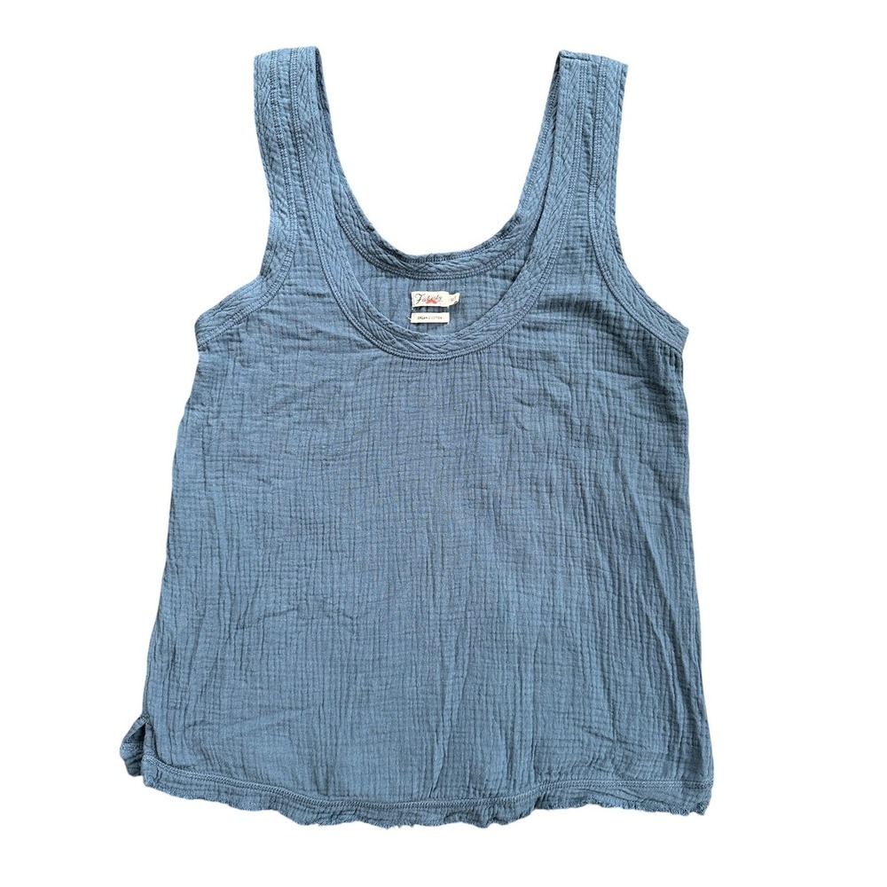 Faherty Organic Cotton Gauze Tank Top Womens Medium Blue Excellent Condition